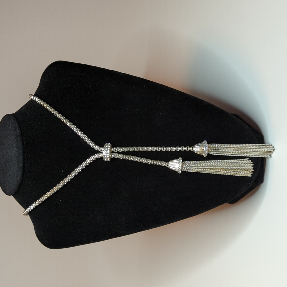 Silver and crystal necklace